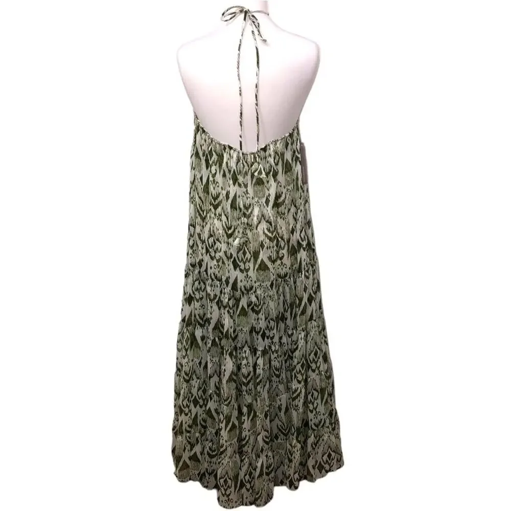 MISA Los Angeles Andromeda Dress Spring Ikat Print Large NWT